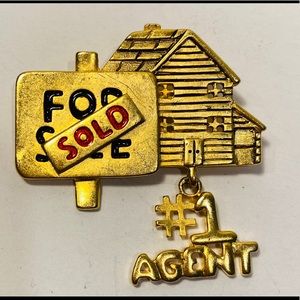 #1 Real Estate Agent - For Sale Sold Brooch